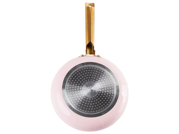 7-delt Grytesett Pastellrosa Aluminium Keramisk Belegg Non-Stick 3 Kasseroller med Lokk 1 Stekepanne