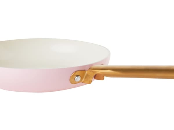7-delt Grytesett Pastellrosa Aluminium Keramisk Belegg Non-Stick 3 Kasseroller med Lokk 1 Stekepanne