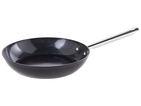 Sett med 3 Stekepanner Svart Aluminium Keramisk Belegg Non-Stick med Håndtak i 3 Størrelser