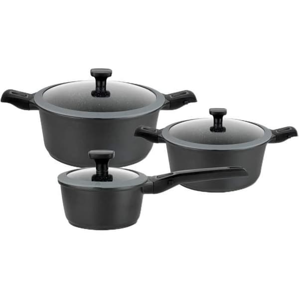 GSW 167772 Easy Click kökskärl 6 delar i aluminium svart