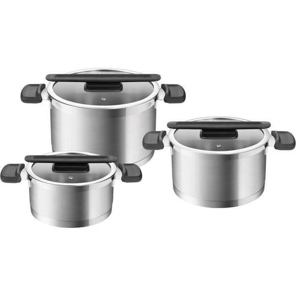 Tescoma Compact Set av grytor i rostfritt stål med non-stick beläggning och lock 6 delar