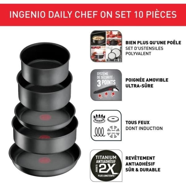 Tefal Ingenio Kökserie 10 delar Daily Chef On L7619302