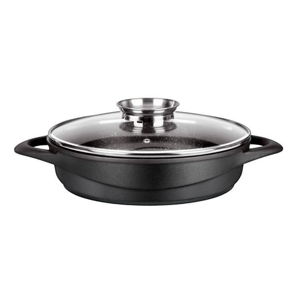 Induktionsgrytset 8 delar Aluminium Gjutjärn, 3 Kastruller, Lock Smile MGK-17 Svart 1004666