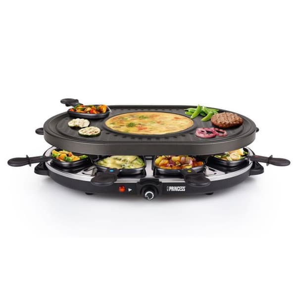 Princess 162700 raclettegrill - Oval - 8 personer - 1200 W