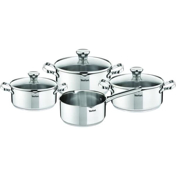 TEFAL A705A835 Duetto kokkärl i 7 delar - Alla värmekällor inklusive induktion - Fasta handtag - Rostfritt stål