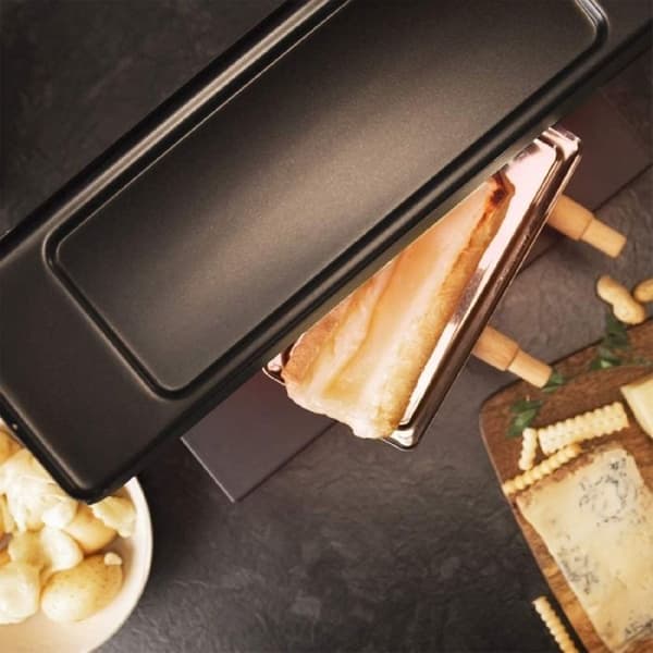 Raclette med köttgrill - CECOTEC - 600 W - Svart - Rostfritt stål