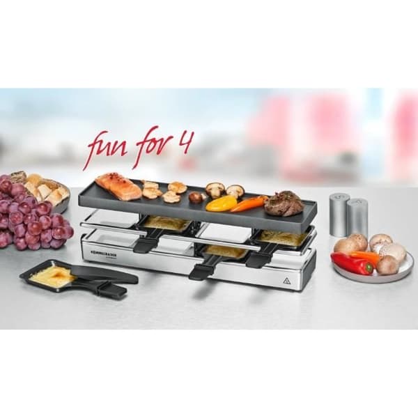 Raclette/Grill - Rommelsbacher - RC 800 - 725 W - 4 personer - Svart/Silver
