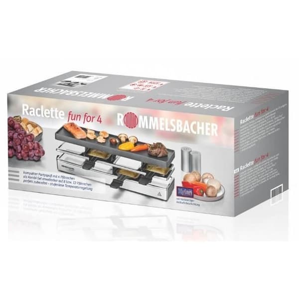 Raclette/Grill - Rommelsbacher - RC 800 - 725 W - 4 personer - Svart/Silver