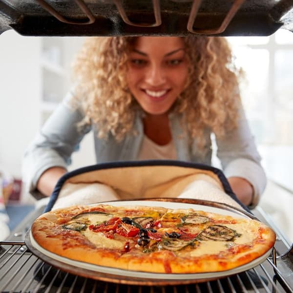 Relaxdays Pizzasten Diameter 33 cm Tjocklek; 1 cm Bakning Grillsten Köksredskap Bröd, beige
