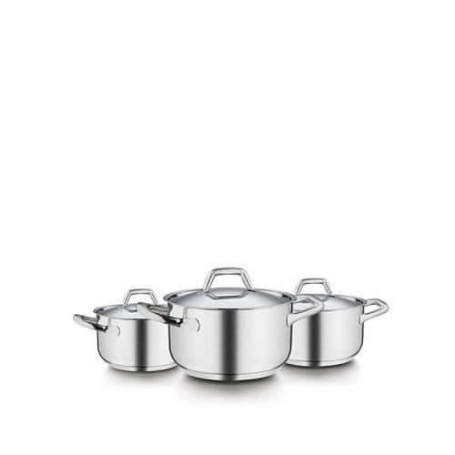 Barazzoni 163906 - KVM-SWITCH - Chef Line Batteri 6 Delar 16/20/24cm, lock, 16/20/24cm, i rostfritt stål