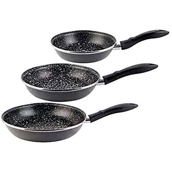 Set med 3 stekpannor 20-24-28 cm, induktion, sten non-stick utan PFOA Magefesa Gransasso grå 88244