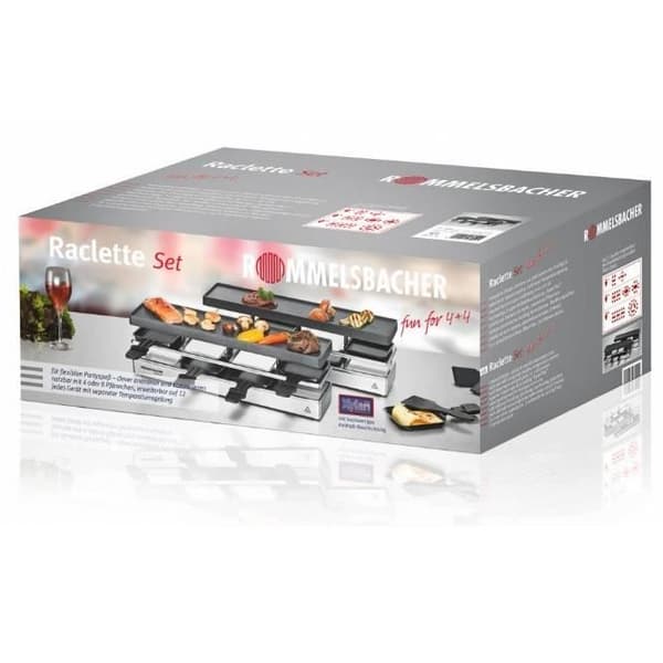 Raclette/grill - Rommelsbacher - RC 1600 - 795 W - 8 personer - Silver