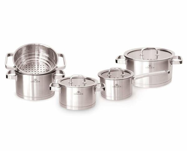 Gerlach - G04-0318M-ZGB2-09PU-S1S1-01 - 5901035700918 | En uppsättning med 9 krukor - Prestige | 18/10 Stål