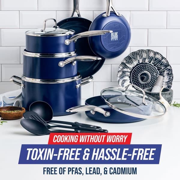 Greenpan Köksredskap Set - CC001951-002 - Blue Diamond Non-Stick Köksredskap Set, 14 delar, Blå