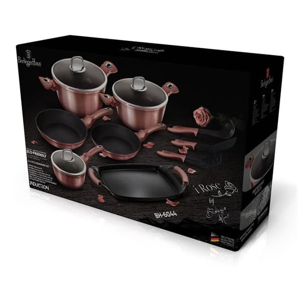 Induktionskokkärl 12 Delar Aluminium Non-stick Utan PFOA Berlinger Haus I-Rose Rosé 98151