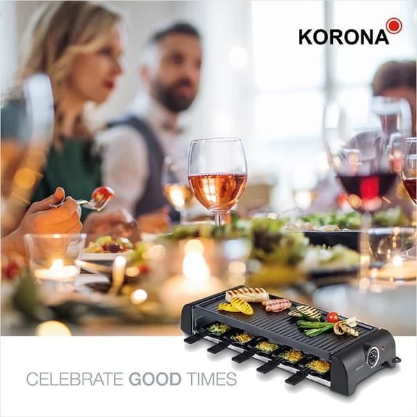 Raclette Grill för 10 personer - KORONA - 45060 - Avtagbar grillplatta - Non-stick beläggning