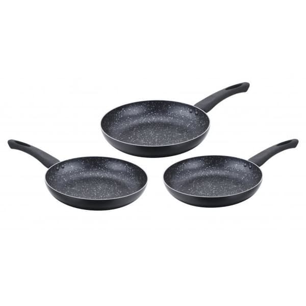 Set med Cenocco CC-2001 stenstekpannor - 3 delar - Alla värmekällor inklusive induktion - Non-stick - Orange