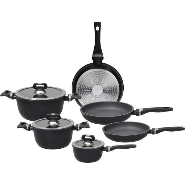 Tognana Italika Premium Set med non-stick grytor och stekpannor, Set med 3 stekpannor, 3 grytor, 3 glaskåpor, 9 delar