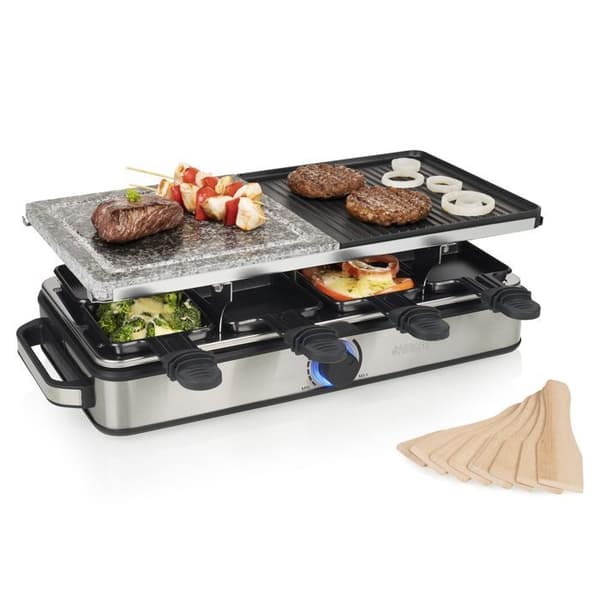 Deluxe Princess 162635 raclettemaskin - Multifunktion - Matlagningssten och grill - 8 personer - 1400 W