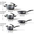 Miniatyrbild 4 av 4: STONELINE® FUTURE Kokkärlsset 8 st - med glaslock med silfunktion - Non-stick beläggning - Induktion