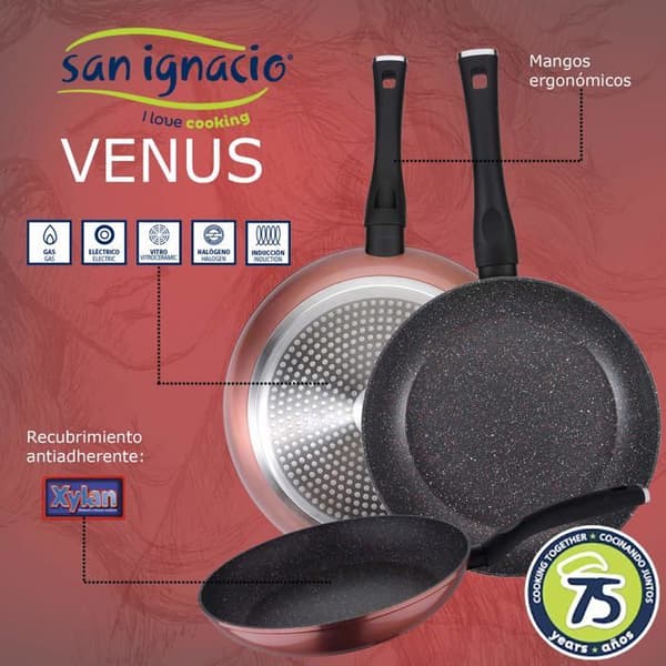 San Ignacio - PK4761 - Set med 3 stekpannor 20/24 och 28 cm + köksredskap i 8 delar i rostfritt stål