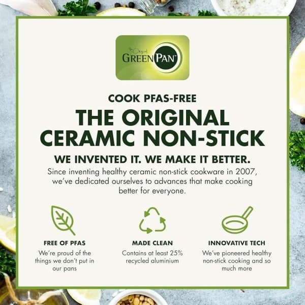 GreenPan Venice Pro Tri-Ply Rostfritt Stål Hälsosam Keramisk Non-Stick 10 Delars Kökserie Stekpannor och Kastruller