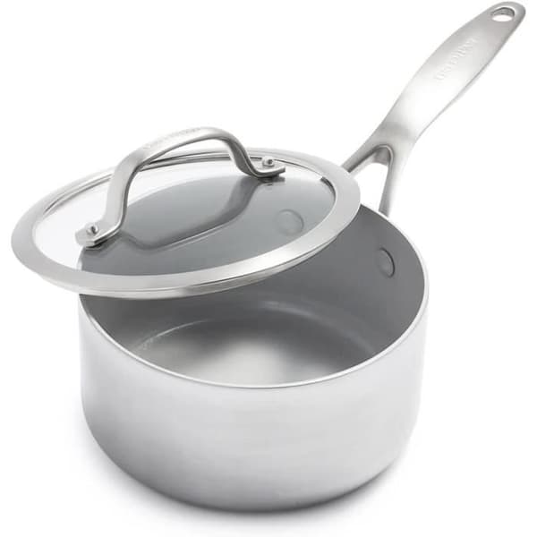 GreenPan Venice Pro Tri-Ply Rostfritt Stål Hälsosam Keramisk Non-Stick 10 Delars Kökserie Stekpannor och Kastruller