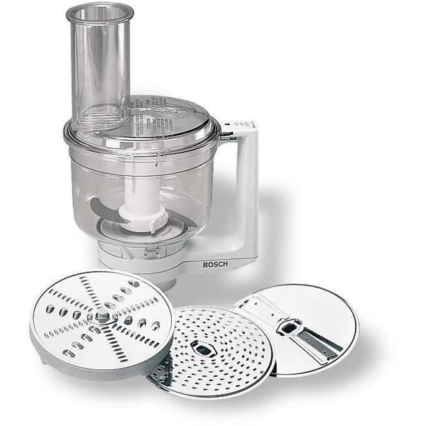 Multimixer - BOSCH - För Köksmaskin MUM5 - Universalkniv, rivjärn och tvåeggad skiva - Transparent vit