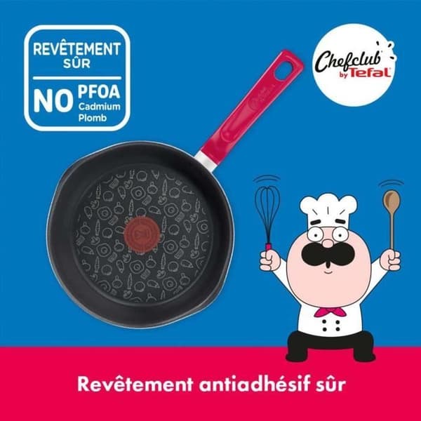 CHEFCLUB BY TEFAL G8062204 Kastrull 16 cm + dropplock, non-stick beläggning, termosignalteknik, induktion