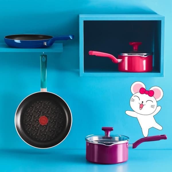 CHEFCLUB BY TEFAL G8062204 Kastrull 16 cm + dropplock, non-stick beläggning, termosignalteknik, induktion
