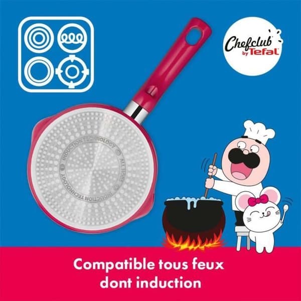 CHEFCLUB BY TEFAL G8062204 Kastrull 16 cm + dropplock, non-stick beläggning, termosignalteknik, induktion