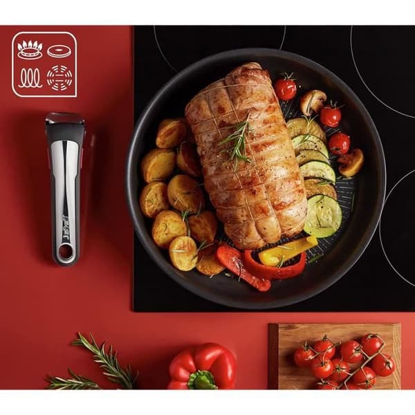 Tefal Ingenio Set med 4 delar, Kastruller 161820 cm 1 avtagbart handtag, Induktion, Non-stick beläggning, Stapelbar, Unlimited On