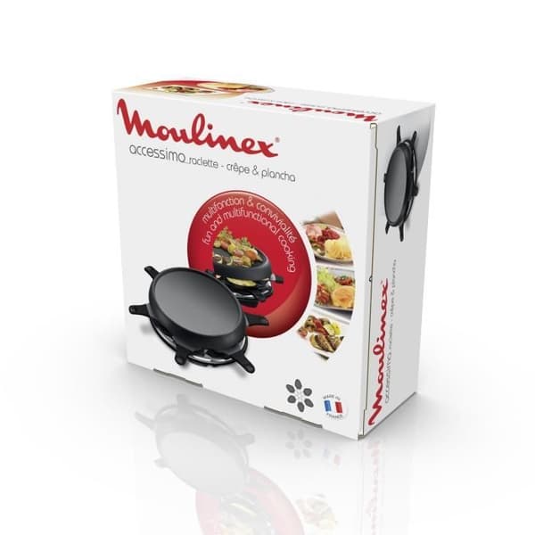 MOULINEX Multifunktionsraclettemaskin, Plancha, Crepe maker, 6 personer, Non-stick, Made in France, Accessimo RE151812