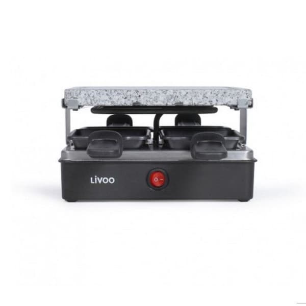 Raclettemaskin - LIVOO - 4 personer - Grillsten - Avtagbar granitbricka