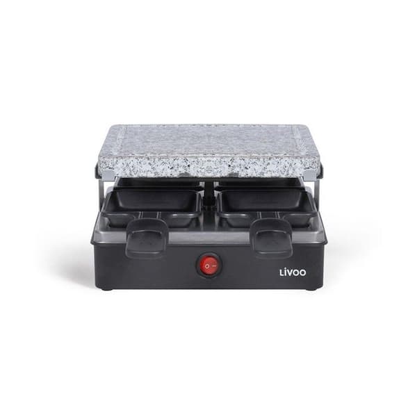Raclettemaskin - LIVOO - 4 personer - Grillsten - Avtagbar granitbricka