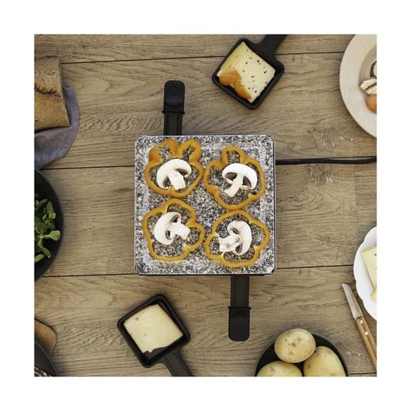 Raclettemaskin - LIVOO - 4 personer - Grillsten - Avtagbar granitbricka