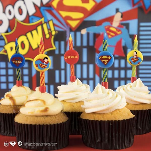 Cinereplikor - A2C87EF6E3 - DC Comics - Superman Birthday Candles (uppsättning om 10) - Officiell licens