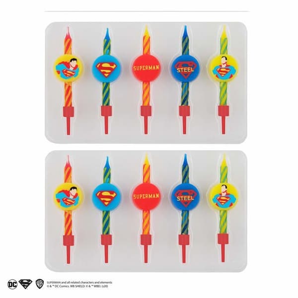 Cinereplikor - A2C87EF6E3 - DC Comics - Superman Birthday Candles (uppsättning om 10) - Officiell licens