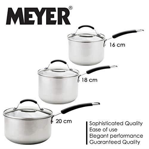 Köksredskap - MEYER - 5 delar - Rostfritt stål - Induktionskompatibel - Silikonhandtag