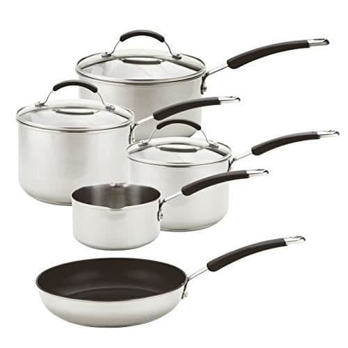 Köksredskap - MEYER - 5 delar - Rostfritt stål - Induktionskompatibel - Silikonhandtag