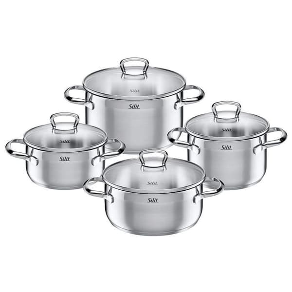 Silit Set om 4 Grytor i Rostfritt Stål, Silver, 24 cm - 2109273608