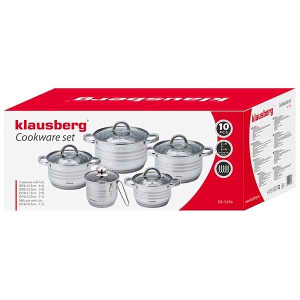 SET KASTRULLER 10 ELEMENTER KLAUSBERG KB-7696