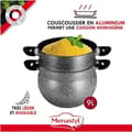 Miniatyrbillede 2 af 6: Couscoussier - MENASTYL - 6020033 - Marmorlook aluminium - 9 liter - Velegnet til alle varmekilder inklusive induktion