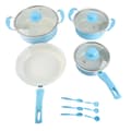 Miniatyrbillede 2 af 2: Nonstick Grydesæt, Ergonomiske Håndtag, Alsidige Madlavningsmuligheder,Blå