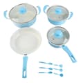 Miniatyrbillede 1 af 2: Nonstick Grydesæt, Ergonomiske Håndtag, Alsidige Madlavningsmuligheder,Blå