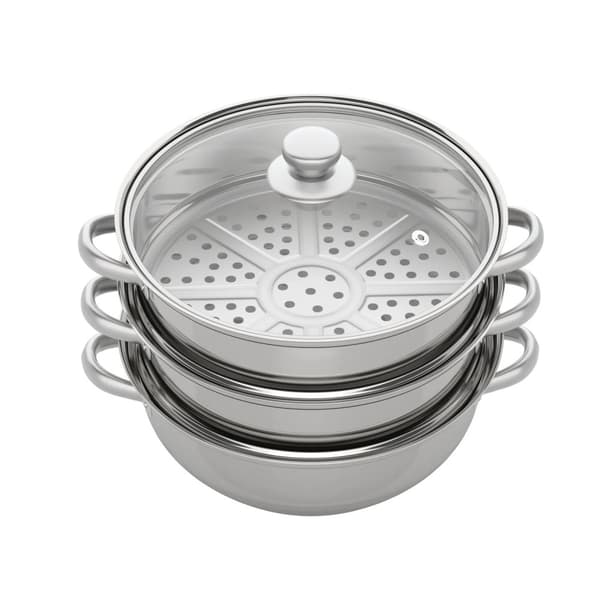 Rostfritt stål, 3 nivåer, diskmaskinssäker, diameter,Ångkokare