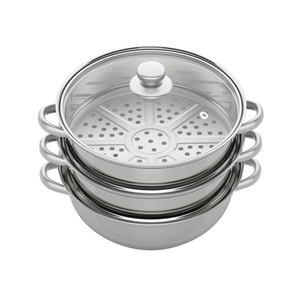 Rostfritt stål, 3 nivåer, diskmaskinssäker, diameter,Ångkokare