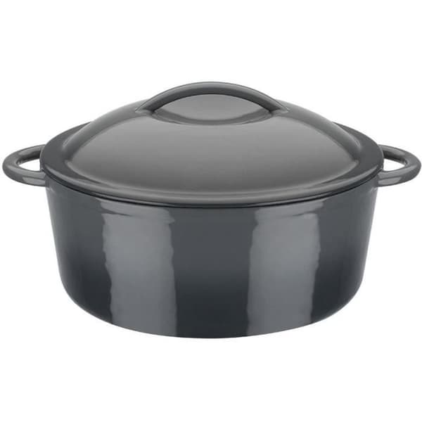 Massiv gjutjärnsgryta - GSW - GRAY SHADOW - 24 cm - Rund - Induktion - Grå
