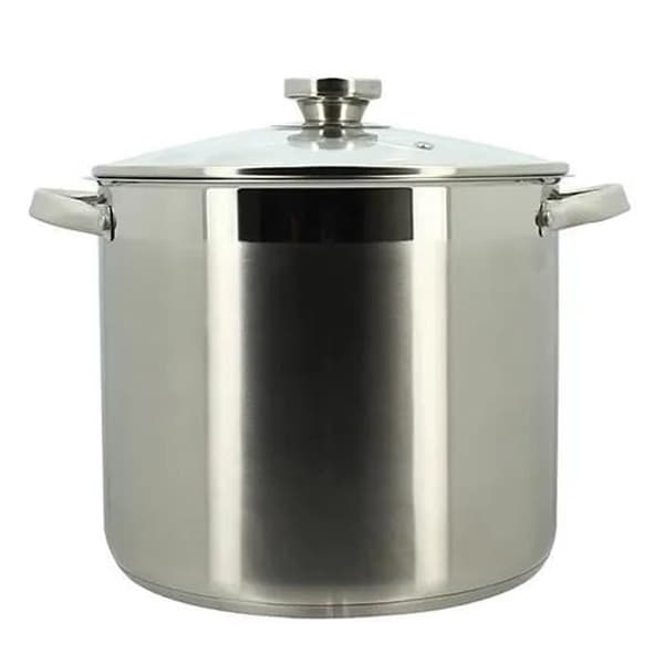 Gryta med lock - MENASTYL - 4615455 - Rostfritt stål - 9 liter - Alla spishällar inklusive induktion
