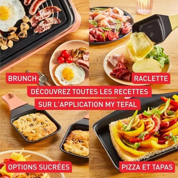 Raclette/Grill - TEFAL - Food & Co RE650J10 - 8 personer - 1450W - Inomhus/Ute